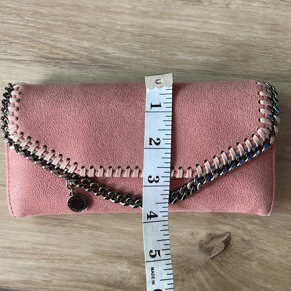 Stella McCartney Mini Falabella Metallic Wallet in Pink Suede - Picture 3 of 15